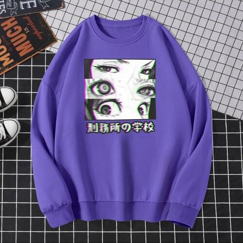 Japan Anime Aesthetic man Hoodie Prison School Eyes Sad Men Sweatshirt 2021 New Arrive Homme Clothing Funny Pullover Streetwear