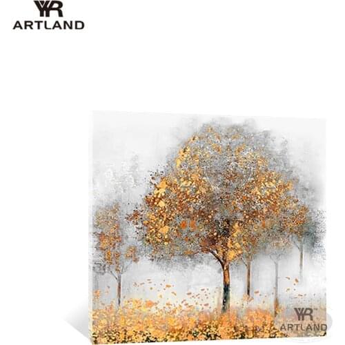 Home decoration Handmade texture gold money tree landscape canvas oil painting wall art picture for living room sofa bedroom