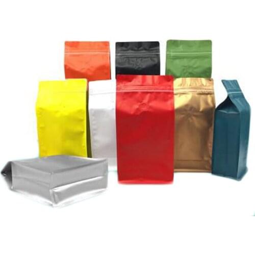 Aluminum Foil Coffee Bean Packing bag Colored Zipper Stand Up Pouch Bag Coffee Packaging pouch with Valve One pound Side Gus