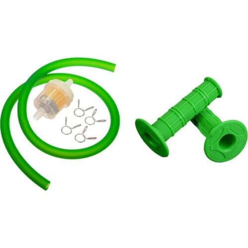 1 Pair Motorcycle Handles Handlebars & 1 Set 6mm Gasoline Filter + Petrol Pipe Hose Line + Mini Clips