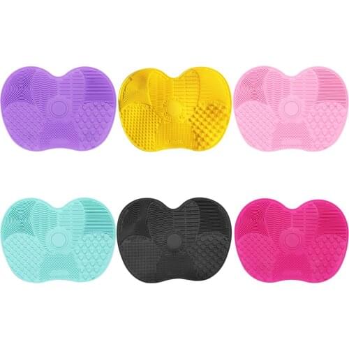 1PC Makeup Brush Washing Mat Foundation Blush Cosmetic Brushes Washing Scrubber Silicone Pad 15.5cmX12cm