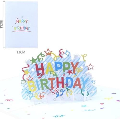 10pcs Handmade Kirigami Origami Happy Birthday 3D Greeting Cards Invitation card For Christmas Wedding Birthday Party Gift