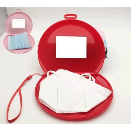 100Pcs Semi-circular Mask Storage Box Multi-functional KN95 Mask Box with Mirror Face Mask Storage Holder Student Mask Organizer