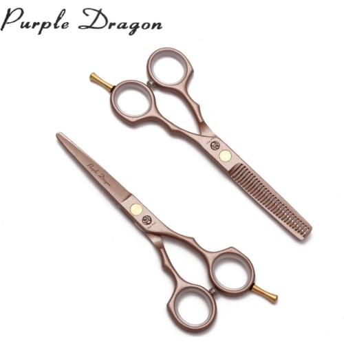 5.5" Stainless Z1104 Purple Dragon Rose Gold Hairdressing Scissors Cutting Scissors Thinning Shears Professional Hair Scissors