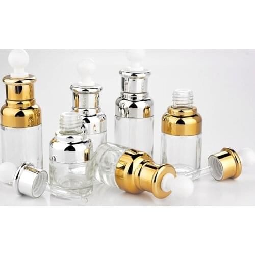 5pcs/lot 20ml 30ml 50ml Empty Clear Glass Essential Oil Bottle With Dropper 30cc 1oz Transparent Dropper Vials