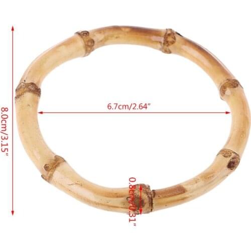 94PF 1 x Round Bamboo Bag Handle for Handcrafted Handbag DIY Accessories