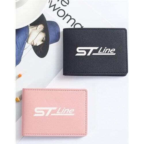 Car Premium Hand-Woven Leather Card Holder For Ford Focus MK2 ST Stline Accessories Car Styling