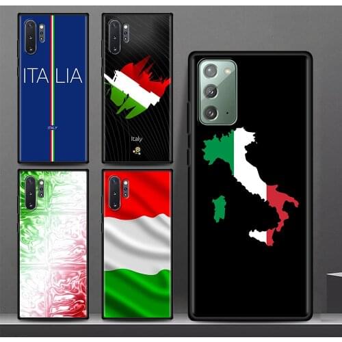 For Samsung Galaxy Note 20 Ultra 10 Lite 9 8 S21 Plus Phone Case S20 FE S10 A51 A71 A52 Soft Back Cover Italy Flag Funda Shell