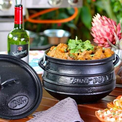 Cast Iron Pot Camping Stewpan with Frying Pan Lid Cookware Cast Iron Pot with Three Legs Outdoor Hanging Pot 26.5cm