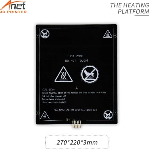 Anet DIY 3D Printer Parts 12V 1.2 ohm Aluminum Heating Table Heatbed With Thermal And Connector Port