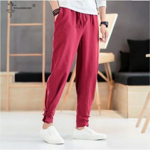 Men Japanese Style Pants Samurai Costume Male Trousers Vintage Harem Pants Plus Size Kimono Yukata Streetwear Adult Loose Pants