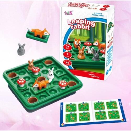 Game Bunny Bouncing Kids Puzzle Board Game Checkers Toy Fun brain-moving toys for children Toys suitable over 7 years old