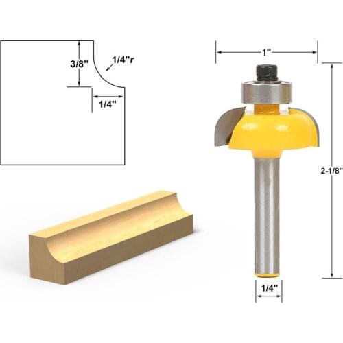 1pcs Cove Edging and Molding Router Bit - 1/4" Radius - 1/4" Shank