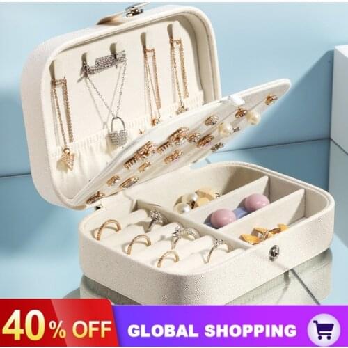 Jewelry Storage Box Double Earrings Ring Flannel Jewelry Box Portable Jewelry Box