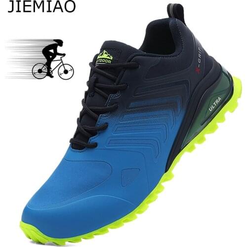 JIEMIAO Big Size Men MTB Cycling Shoes Zapatillas Ciclismo Non-slip Mountain Bicycle Sneakers Outdoor Trekking Hiking Shoes