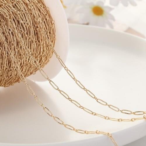 3*8.5MM 14K Real Gold Plated Copper Chain For Jewelry Making DIY Necklace Bracelets Chain Spool Jewelry Making Supplies