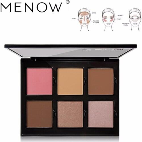 MENOW Brand 6Color Makeup Cheek Blush Palette Blush In Facial Powder Longlasting Natural Facial Contours Cosmetic Drop ship MK01