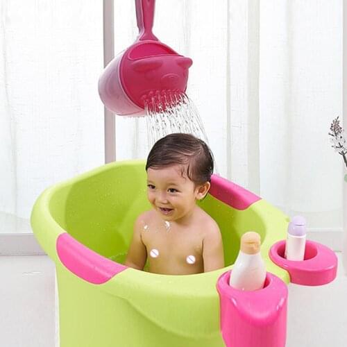 Cute Cartoon Bear Baby Bathing Cup Newborn Kids Washing Head Shower Shampoo Cups Bailer Infant Bath Water Spoon Child Washing