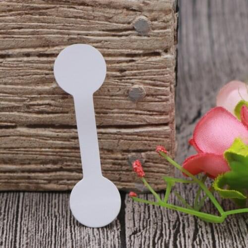 New Arrival 100pcs/lot 1.3x6cm White Paper Price Tag Labels Packaging Round Sticker Paper Jewelry Display Labels Ring Sticker