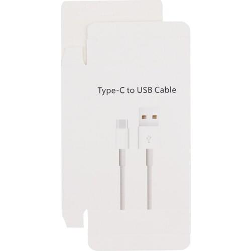Wholesale White Paper Retail Package Box for Type-C Data Cable Type C USB Charging Line Box Only 500pcs