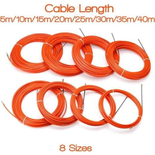 4Mm Orange Guide Device Nylon Electric Cable Push Pullers Duct Snake Rodder Fish Tape Wire