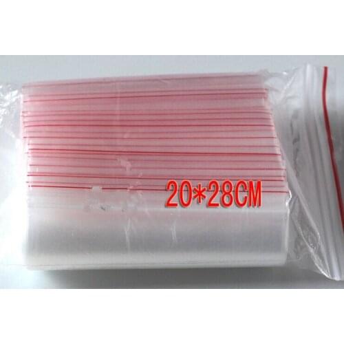 50PCS 20x28cm transparent travel gift packing bag plastic bag for necklace/jewelry/ food small ziplock clear self seal bags pe