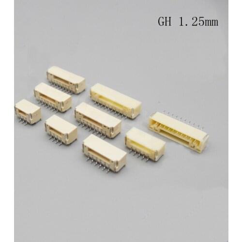 GH Connector 1.25mm Pitch SMT Patch Relief Header 2P-12P Connector Interface Socket
