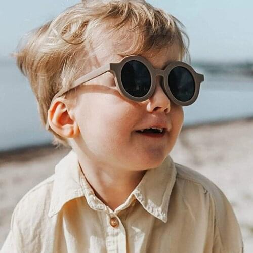 Futuristic cute round children sunglasses 2021 uv400 high quality kids girls boys toddler sun glasses oculos de sol infantil