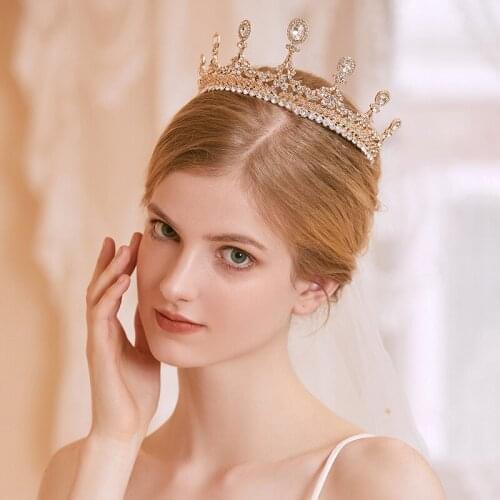 Bridal Crystal Wedding Tiaras Baroque Rhinestones Hair Jewelry Party Crowns Women Headpiece Crown Bride Wedding Hair Accessories