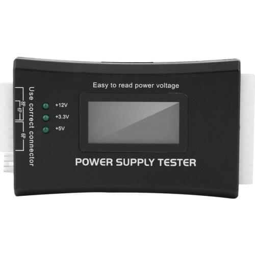 SD power supply tester for PC-power supply/ATX /BTX /ITX compliant LCD Display SATA HDD Tester 20/24 pin Professional