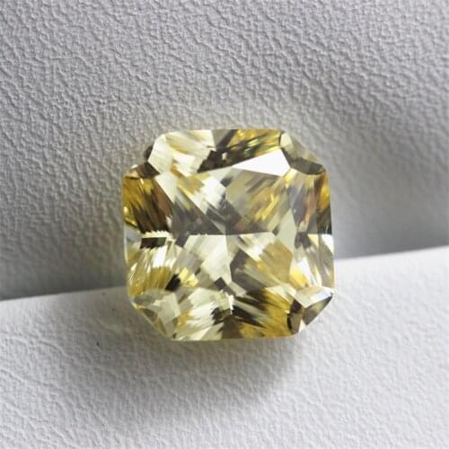 Gorgeous beautiful light yellow square-shape princess cut for ring brecelet gem-set jewelry size 10X10mm and 12X12mm