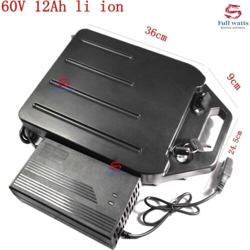 Waterproof 60V 12Ah Lithium ion battery 18650 BMS li ion Detachable for 1500W citycoco Halle X7X8X9 scooter + 2A charger