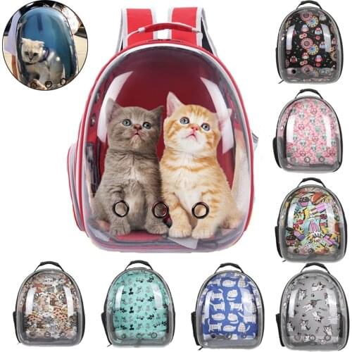 Pet Cat Bag Breathable Transparent Carrier for Cat Travel Bag Carrier for Dog Transporter for Cats Backpack for Cats with Window