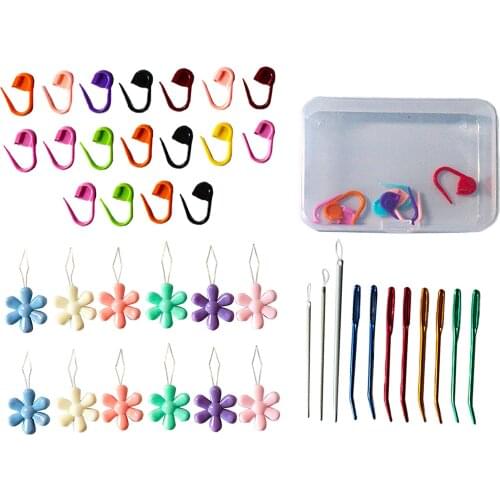 Knitting Crochet Bent Tip Locking Stitch Markers DIY Sewing Accessories