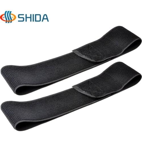 7.5cm width*25-140cm length Black High Stretch Elastic Cable Tie Fastener Hook and Loop Magic Tape Bundle Belt Straps Wrist Band
