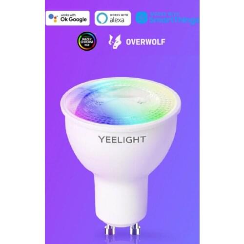 Yeelight YLDP004-A GU10 Colorful Smart LED Bulb W1 Game Music Sync APP Voice Control Work Yeelight APP Google Assistant Alexa