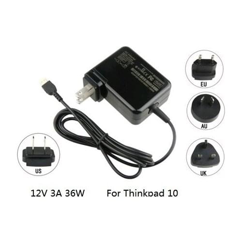High quality 12V 3A 36W Laptop AC power adapter charger for Lenovo ThinkPad 10 4X20E75066 TP00064A with EU/US/UK/AU plug