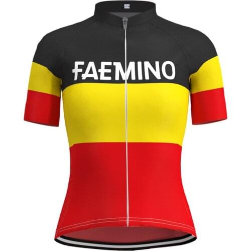 1962 Competition FAEMINO Team Woman Retro Cycling Jersey Short Sleeves Clothing Triathlon Mtb Bike Jersey maillot ciclismo mujer