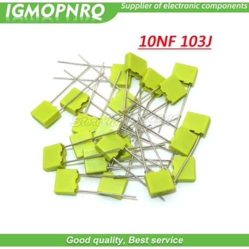 20PCS Correction Capacitor 10NF 103J 100V 5mm Polypropylene Safety Plastic Film Capacitor