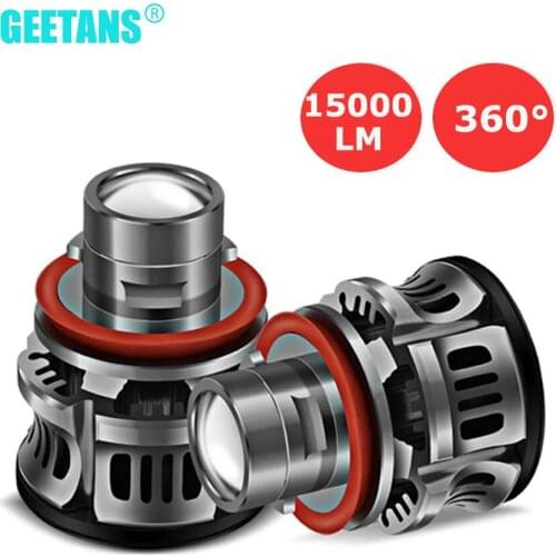 2X H11 LED Project Headlight Car Lamp 9006 HB4 9005 HB3 LED Bulb Projector Lens Devil Angel Eyes H8 Fog Light 12V 6500K 15000LM