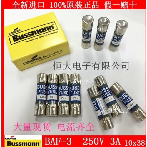 BUSSMANN fast fuse BAF-2 250V 2A 10*38MM original imported fuse