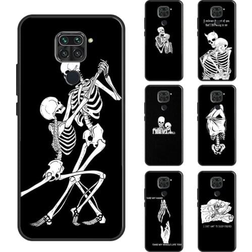 Skeleton Lovers Skull Case For Xiaomi Redmi Note 10 9 Pro 9S 8T Note 8 Pro Cover For Redmi 9 9T 9A 9C K40 7A 8A