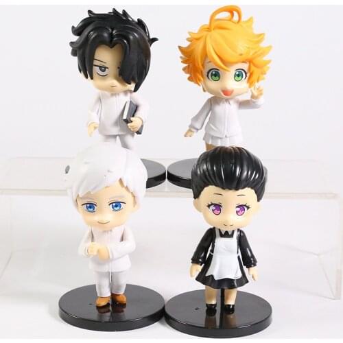 10cm The Promised Neverland Norman Emma Ray Isabella Cute Anime Figures Gift 4pcs/set