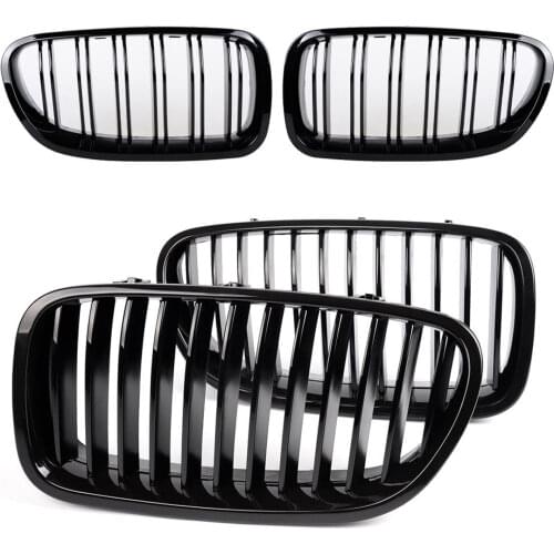 Gloss Black Front Hood Kidney Grille Bumper Grills Replacement For BMW F10 F18 5 Series 520 528i 530i 535i
