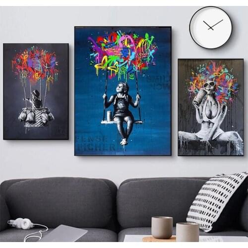 Artist Seaty Artwork Still Dreaming Canvas Painting Wall Art Graffiti Picture For Living Room Posters And Prints Home Decor