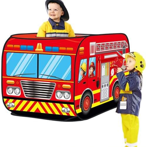 Game House Play Tent Fire Truck Police Bus Foldable Pop Up Toy Playhouse Children Toy Tent Ice Cream Firefighting Model House