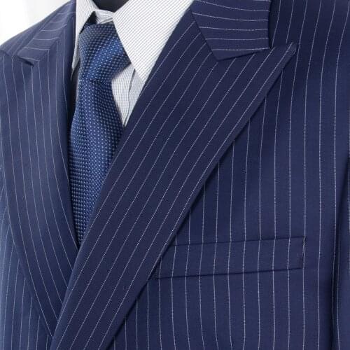 Custom Suit Double Breasted Suit Men Navy Blue Striped Men Suits For Men Fashion Custom Man For Wedding Mens Jacket Fashion