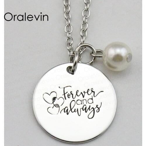 Hot Sale FOREVER AND ALWAYS Inspirational Hand Stamped Engraved Custom Pendant Female Necklace Gift Jewelry,10Pcs/Lot, #LN1798