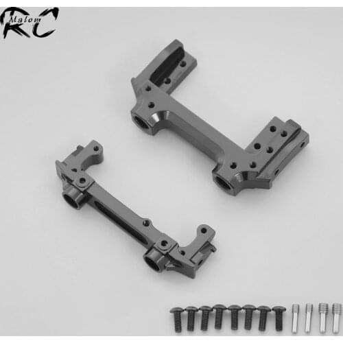 1 Set Metal Front Rear Bumper Mounts Chassis Rails Mount with Front Servo Base for 1/10 RC Crawler Axial SCX10 II 90046 90047