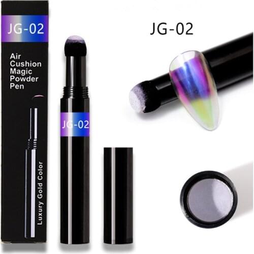 MiFanXi 6 Color Nail Art Air Cushion Mirror Aurora Effect Magic Powder Pen Gold Chrome Pigment Dust Design Manicure Decoration
